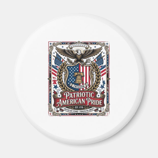 Patriotiska frihetssköld frihetsikoner & symboler  magnet (Framsidan)
