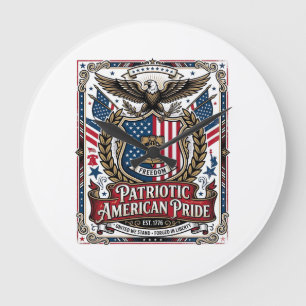Patriotiska frihetssköld frihetsikoner & symboler stor klocka