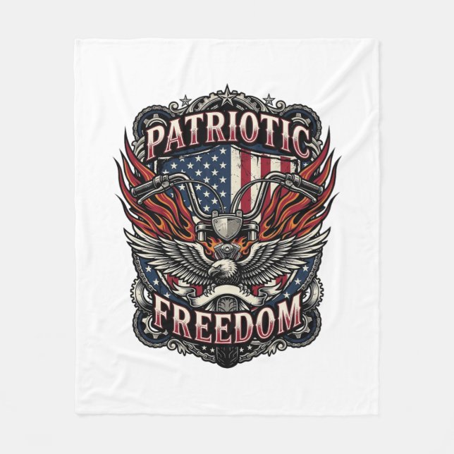 Patriotiska Frihetsstyre Biker Vägen Frihet Fleecefilt (Framsidan)
