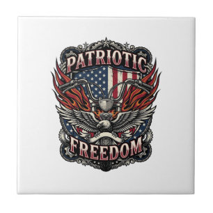 Patriotiska Frihetsstyre Biker Vägen Frihet Kakelplatta