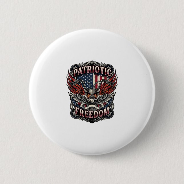 Patriotiska Frihetsstyre Biker Vägen Frihet Knapp (Framsida)