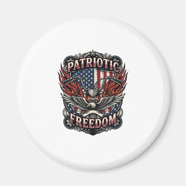Patriotiska Frihetsstyre Biker Vägen Frihet Magnet (Framsidan)