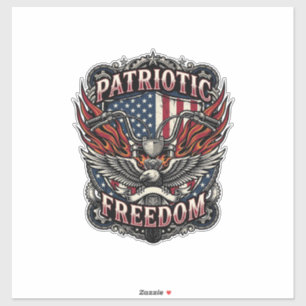 Patriotiska Frihetsstyre Biker Vägen Frihet Pa Klistermärken