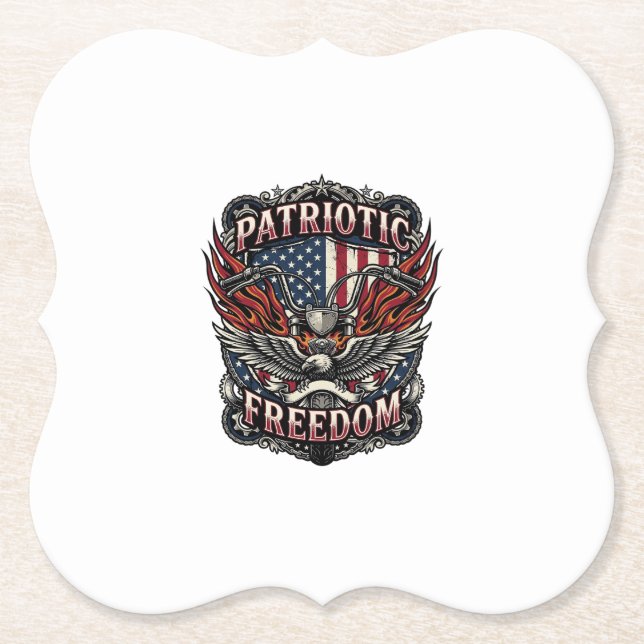 Patriotiska Frihetsstyre Biker Vägen Frihet Underlägg Papper (Framsida)