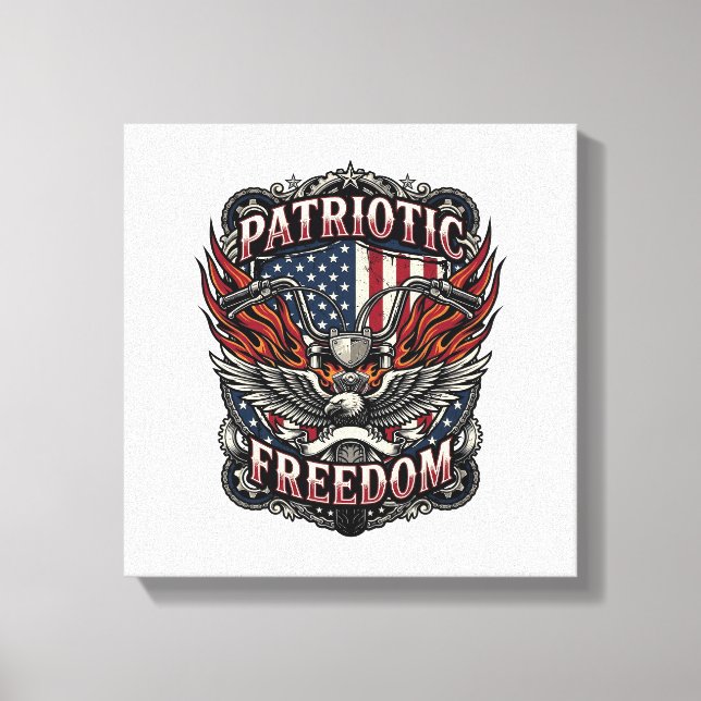Patriotiska Frihetsstyren Biker Vägen Frihet Canvastryck (Framsida)