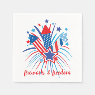 Patriotiska fyrverkerier & frihet pappersservett