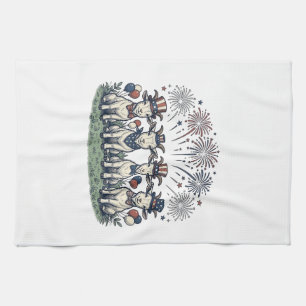 Patriotiska Getter Fyrverkerier Vintage T-Shirt De Kökshandduk
