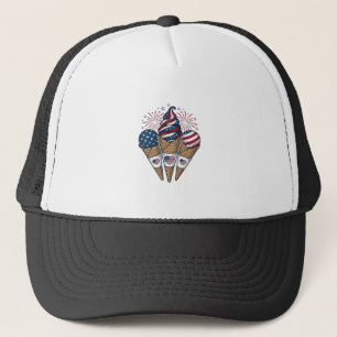 Patriotiska glasskoner Vintage fjärde juli S Keps