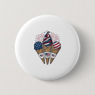 Patriotiska glasskoner Vintage fjärde juli S Knapp