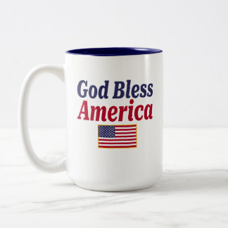 Patriotiska Gud välsigne Amerika Två-Tonad Mugg