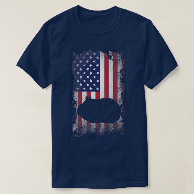 Patriotiska Guinea Gris, den amerikanska Flagga Gu T Shirt (Design framsida)
