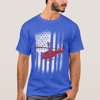 Patriotiska helikopterflagg helikopterpilot vänner t shirt