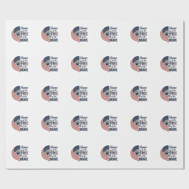 Patriotiska hem för de fria modiga hjälm tröja_1 presentpapper (Platt)