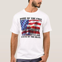 Patriotiska hem för de fria på grund av de modiga tröja