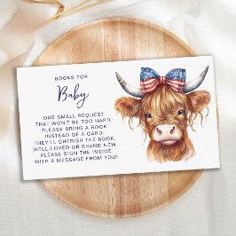 Patriotiska Highland Ko Böcker För Baby Shower Tilläggskort
