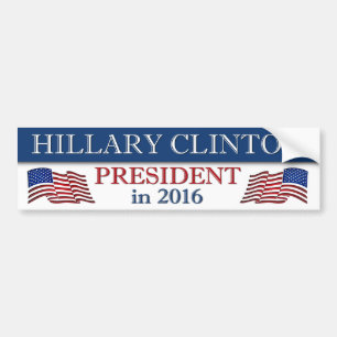 Patriotiska Hillary Clinton 2016 Bildekal