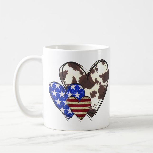 Patriotiska hjärtan kaffemugg (Vänster)