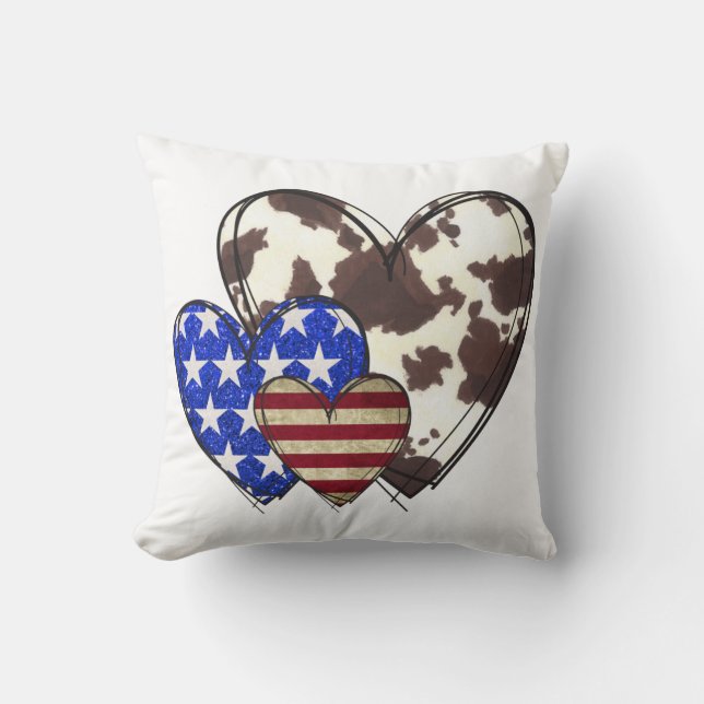 Patriotiska hjärtan kudde (Framsida)