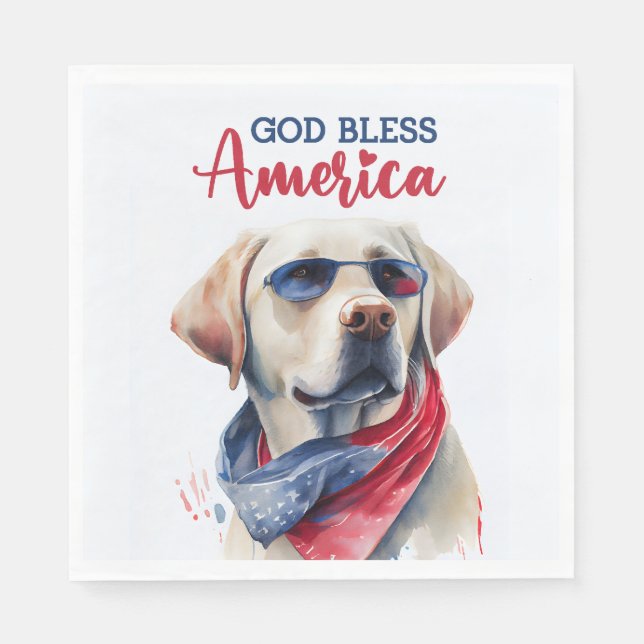 Patriotiska Hund-Labbet Pappersservett (Framsidan)