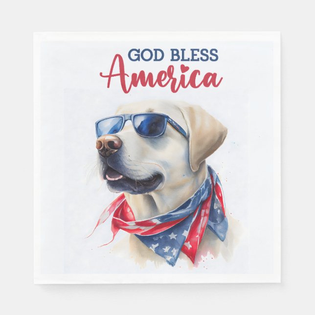 Patriotiska Hund-Labbet Pappersservett (Framsidan)
