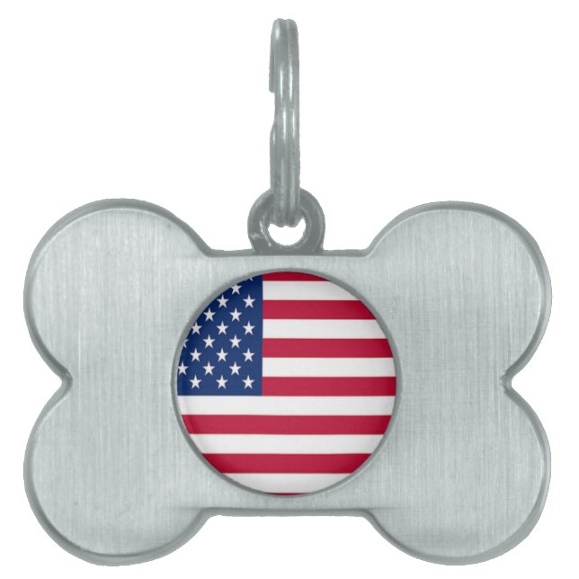 Patriotiska hundaccessoarer - Märken - Husdjursför Namnbricka Husdjur (Framsidan)