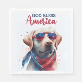 Patriotiska Hundlabb Pappersservett