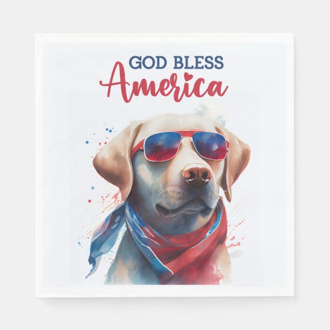 Patriotiska Hundlabb Pappersservett (Framsidan)