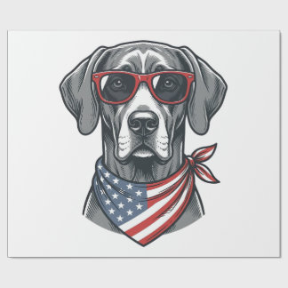 Patriotiska hundsolglasögon Vintage Vector Design_ Presentpapper