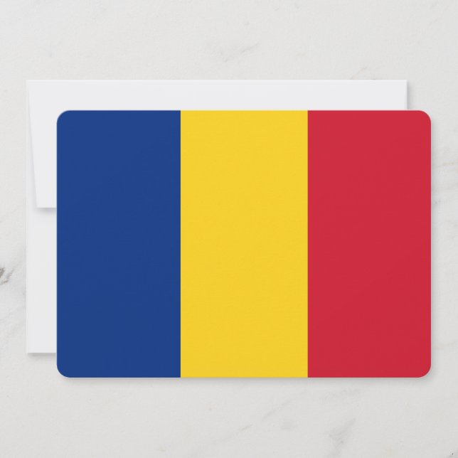 Patriotiska inbjudningar med Rumänien Flagga (Framsida)