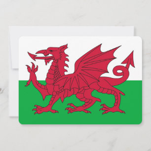 Patriotiska inbjudningar med Wales flagga