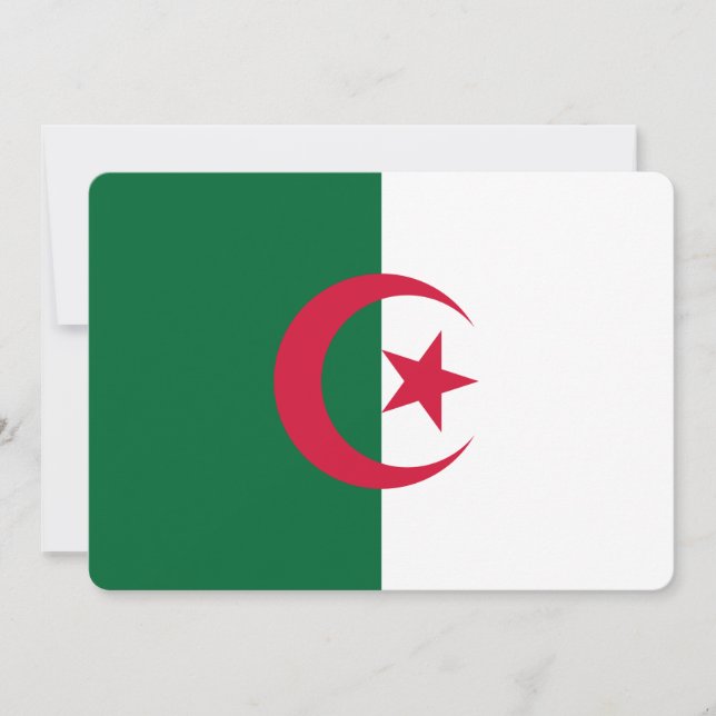 Patriotiska inbjudningar till Algeriet-Flagga (Framsida)
