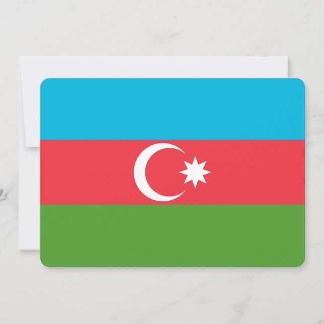 Patriotiska inbjudningar till Azerbajdzjans Flagga (Framsida)