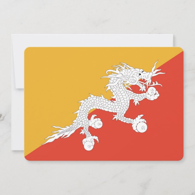 Patriotiska inbjudningar till Bhutan Flagga (Framsida)