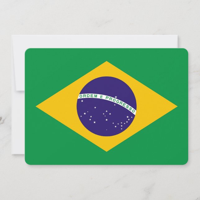 Patriotiska inbjudningar till Brasilien-Flagga (Framsida)