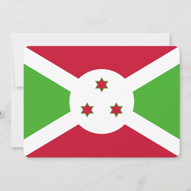 Patriotiska inbjudningar till Burundi Flagga (Framsida)