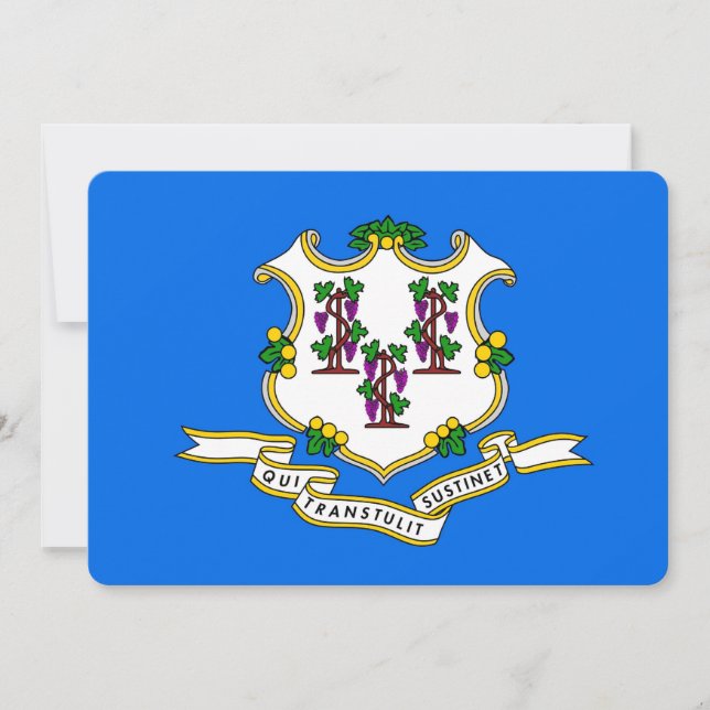 Patriotiska inbjudningar till Flagga Connecticut (Framsida)