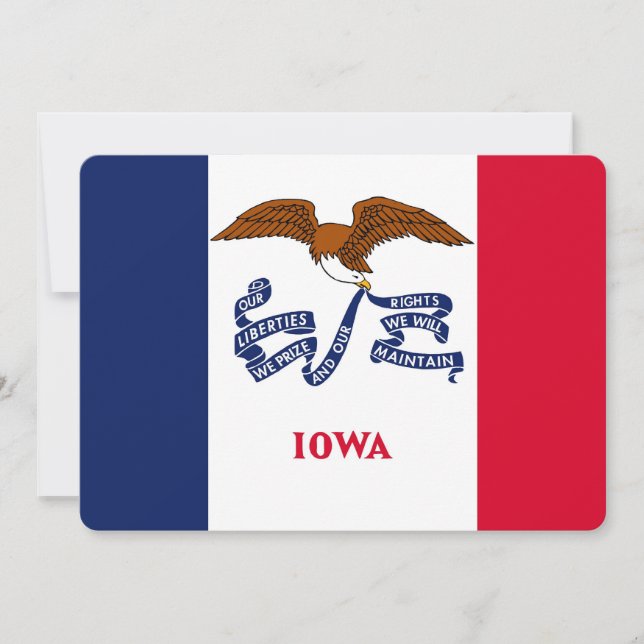 Patriotiska inbjudningar till Flagga Iowa (Framsida)