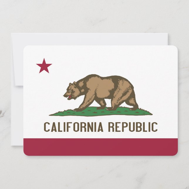 Patriotiska inbjudningar till Flagga Kalifornien (Front)