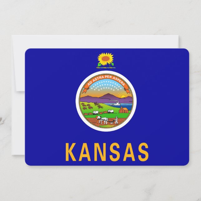 Patriotiska inbjudningar till Flagga Kansas (Framsida)