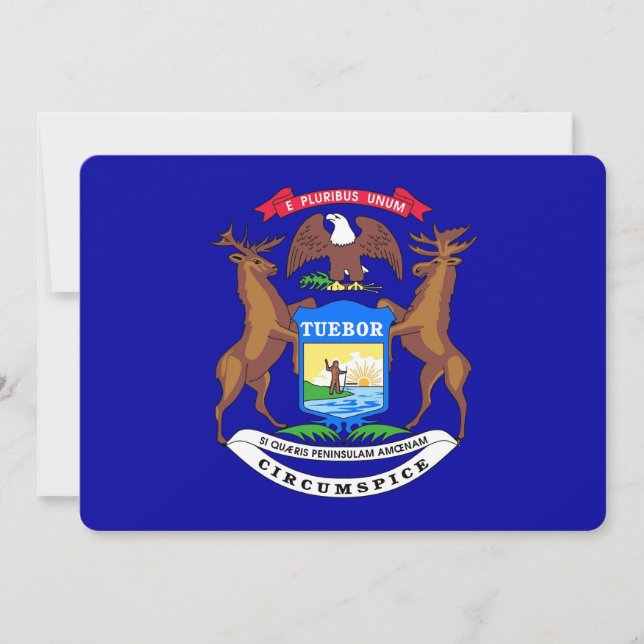 Patriotiska inbjudningar till Flagga Michigan (Framsida)