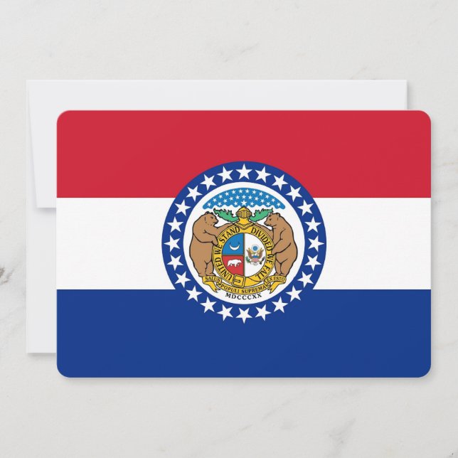 Patriotiska inbjudningar till Flagga Missouri (Framsida)