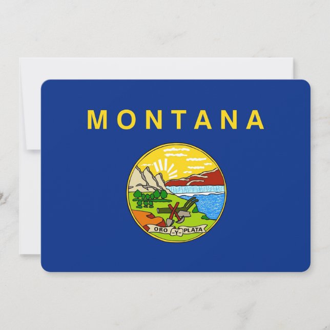 Patriotiska inbjudningar till Flagga Montana (Framsida)
