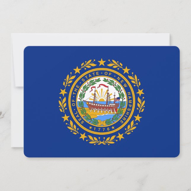 Patriotiska inbjudningar till Flagga New Hampshire (Framsida)