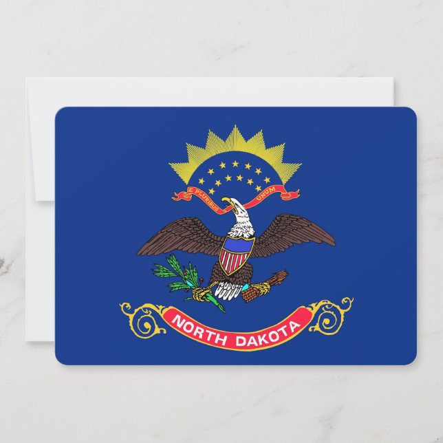Patriotiska inbjudningar till Flagga North Dakota (Framsida)
