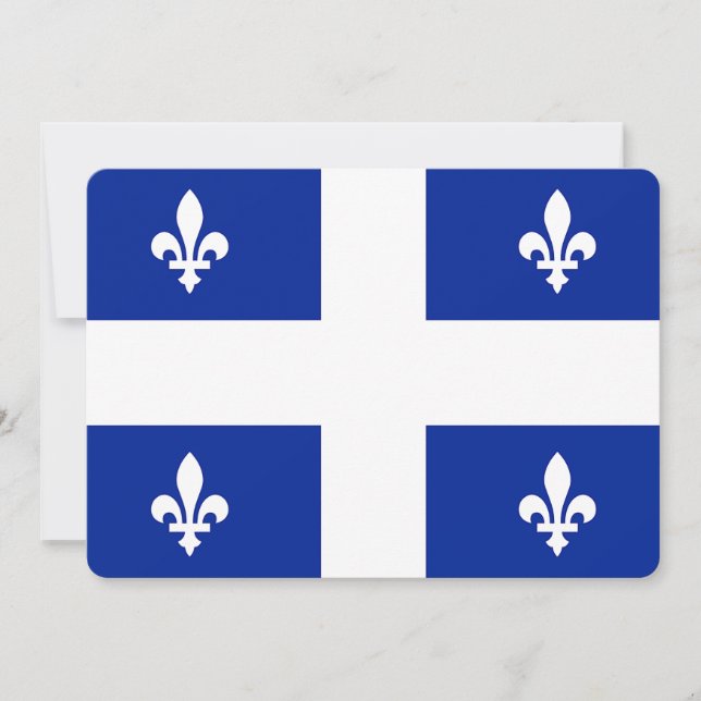 Patriotiska inbjudningar till Flagga Quebec (Framsida)