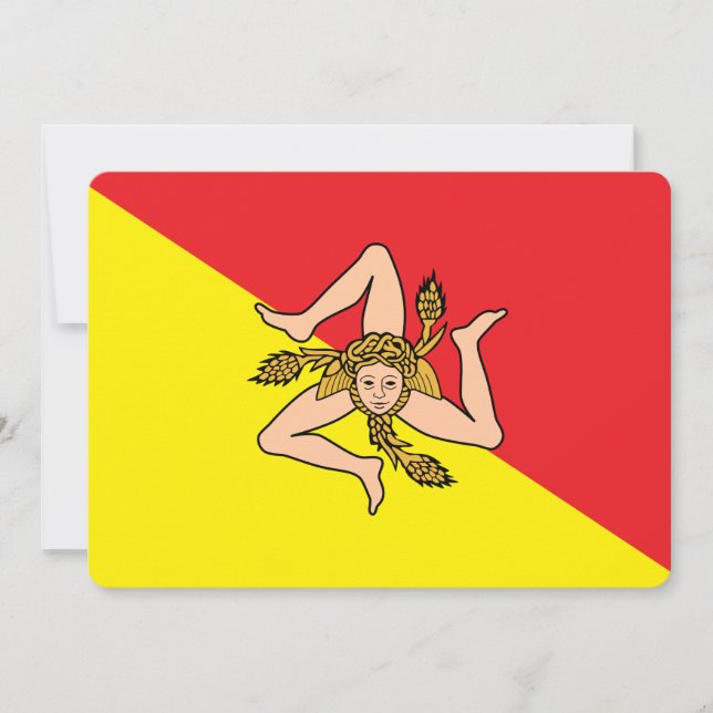 Patriotiska inbjudningar till Flagga Sicilien, Ita (Framsida)