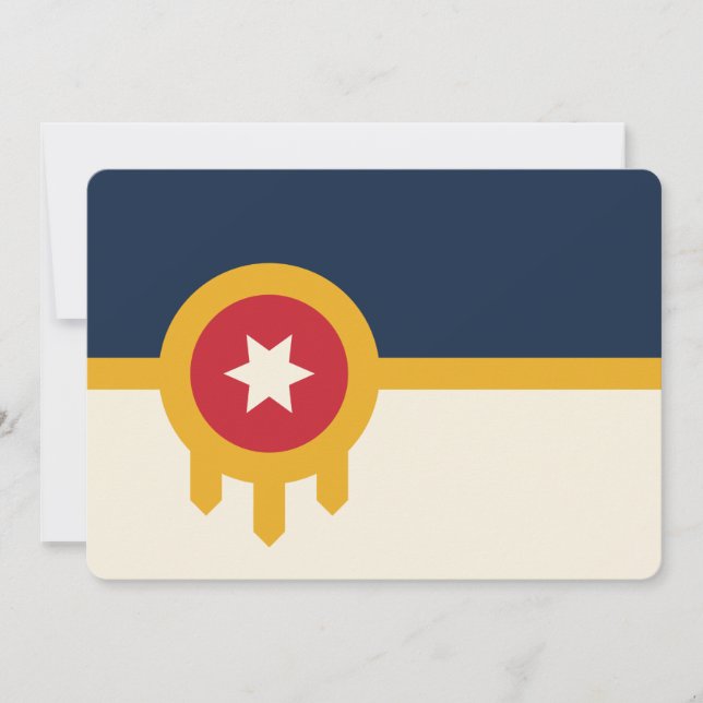Patriotiska inbjudningar till Flagga Tulsa City (Framsida)