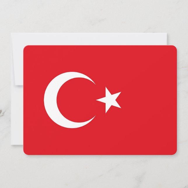 Patriotiska inbjudningar till Flagga Turkiet (Framsida)