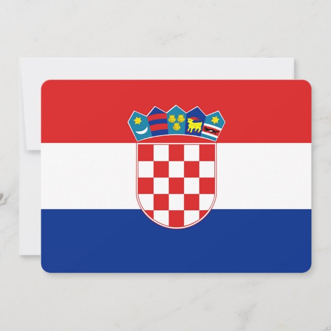 Patriotiska inbjudningar till Kroatien Flagga (Framsida)