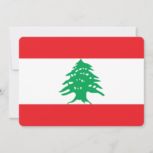 Patriotiska inbjudningar till Libanon Flagga (Framsida)